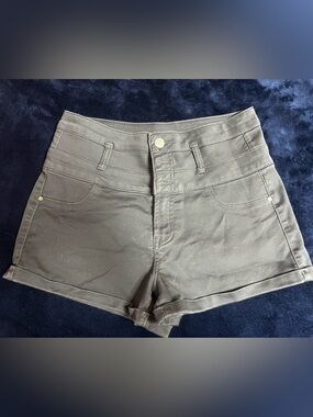 refuge Gray High-Rise Jean Shorts
